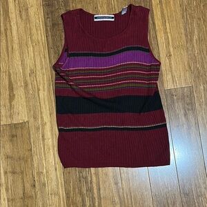 LAST CHANCE OFFER: Amanda Smith Ribbed Sleeveless Tank Top Red and Purple